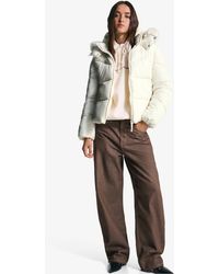 Bershka - Water-Repellent Puffer Jacket With Faux Fur Hood - Lyst