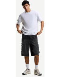 Bershka - Baggy Bermuda Shorts With Patches - Lyst