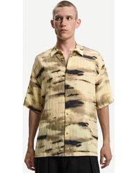 Bershka - Printed Textured Short Sleeve Shirt - Lyst