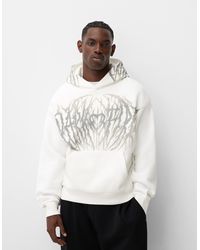 Bershka - Boxy Fit Print Hoodie - Lyst