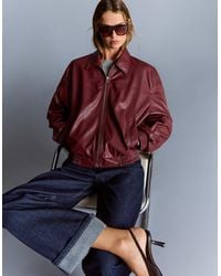 Bershka - Leather Effect Jacket - Lyst