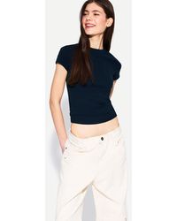 Bershka - Short Sleeve T-Shirt With A Scoop Neck - Lyst
