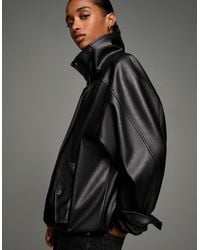 Bershka - Oversize Leather Effect Jacket - Lyst