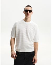 Bershka - Short Sleeve Textured T-Shirt - Lyst