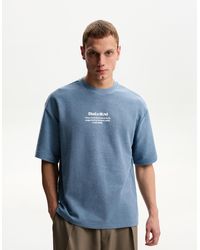 Bershka - Short Sleeve Plush T-Shirt With Print - Lyst