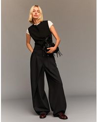 Bershka - Tailored Pants With Crossover Waistband - Lyst