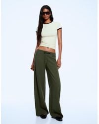 Bershka - Rustic Wide-Leg Pants - Lyst