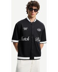 Bershka - Embroidered Short Sleeve Boxy Fit Shirt - Lyst