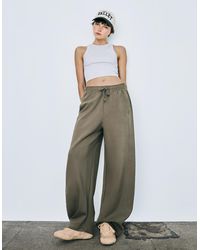 Bershka - Sweatshirt Material Barrel Pants - Lyst
