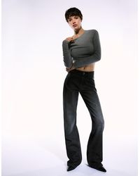 Bershka - Wide-Leg Straight Fit Jeans - Lyst