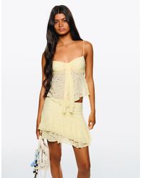 Bershka - Lace Tank Top - Lyst