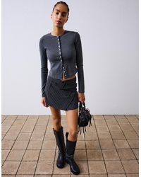 Bershka - Button-Up Knit Cardigan - Lyst