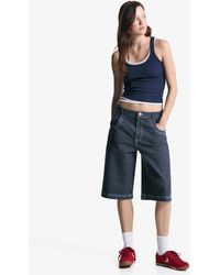 Bershka - Wnba Denim Skater Bermuda Shorts - Lyst