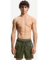 Bershka - Printed Double Waist Swimming Trunks - Lyst