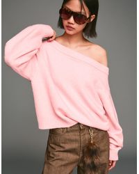 Bershka - Ribbed Sweater With Bardot Neckline - Lyst