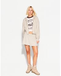Bershka Zip-Up Hooded Jacket in White | Lyst