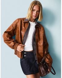 Bershka - Leather Effect Jacket - Lyst