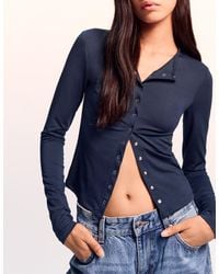 Bershka - Long Sleeve T-Shirt With Buttons - Lyst