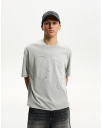Bershka - Cropped Short Sleeve T-Shirt With Patch - Lyst