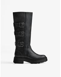 Bershka - Flat Boots With Buckles - Lyst
