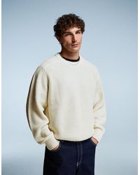Bershka - Purl Knit Wool Blend Sweater - Lyst