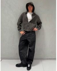 Bershka - Faded-Effect Piqué Zip-Up Sweatshirt - Lyst