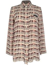 Prada - Lipstick-Print Button-Down Shirt - Lyst