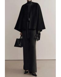 MARCÉLA LONDON - Marcela Ana Wool Cape Jacket Onyx - Lyst