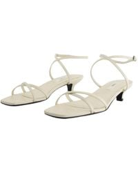 TOTEME - Leather Crossover Sandals Off - Lyst