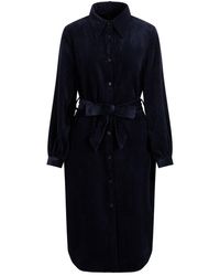 Y.A.S Tailleriem Corduroy Blousejurk - Blauw