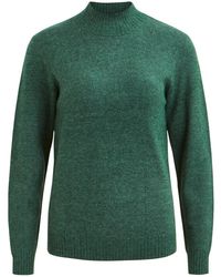 Vila Stehkragen- Strickpullover - Grün