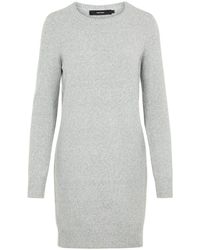 Vero Moda Rundhalsausschnitt Strickkleid - Grau