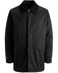 Jack & Jones Corduroy Kraag Trenchcoat - Zwart