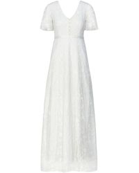 Y.A.S Geborduurde Bloemen Trouwjurk - Wit