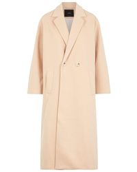 Y.A.S Oversized Double-breasted Lange Jas - Bruin