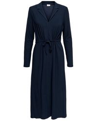 ONLY Knoopriem Midi Jurk Dames Blauw
