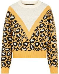 Vero Moda Animalprint Strickpullover - Weiß