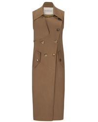 Fassbender - Sleeveless Trench Vest With Oversized Collar - Lyst