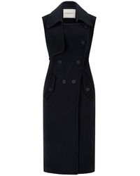 Fassbender - Sleeveless Trench Vest With Oversized Collar - Lyst