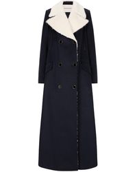 Fassbender Double Breasted Coat With Oversized Alpaca Collar - Multicolour