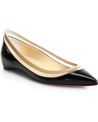 black and white louboutins - christian louboutin square-toe flats Black suede | cosmetics ...