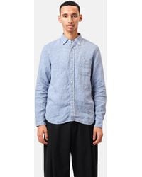 Beams Plus - Button Down 1/40 Linen Chambray Shirt - Lyst