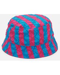 Sunnei Striped Fabric Bucket Hat - Blue