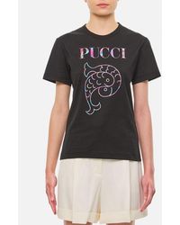 Emilio Pucci - T-shirt In Cotone Manica Corta - Lyst