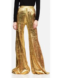 satin bell bottom pants