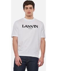 Lanvin T-SHIRT IN COTONE CON LOGO RICAMATO - Rosso