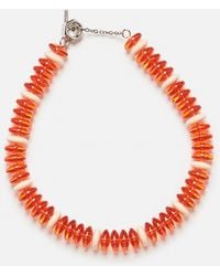 Marni Snake Brass Necklace - Orange