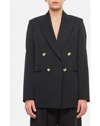 Lanvin - Double Breasted Tailored Wool Jacket - Lyst