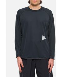 and wander - T-shirt Maniche Lunghe Nera - Lyst