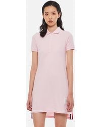 Thom Browne Knee-length Polo Classic Pique Cotton Dress - Pink